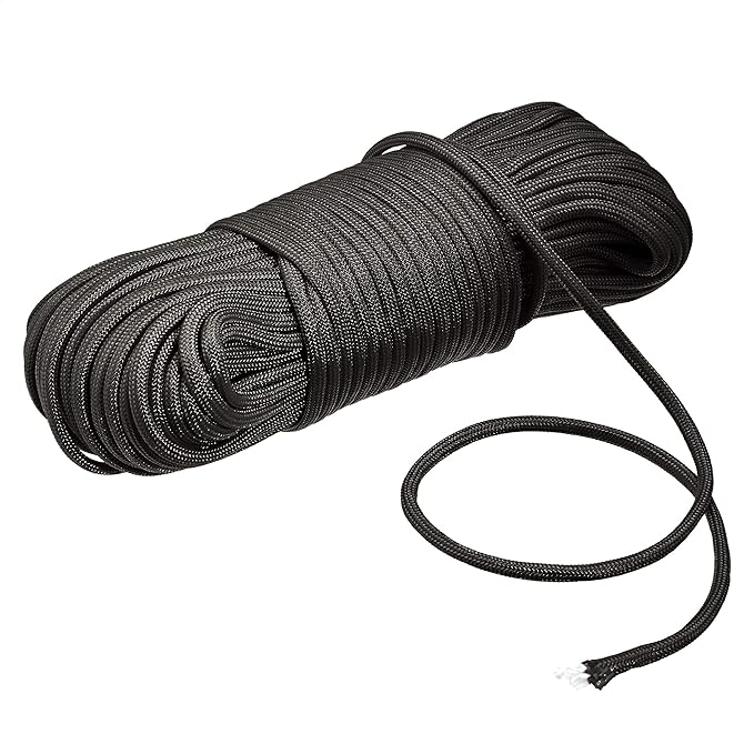 Amazon Basics 550 Type III Paracord, 7-Strand Core, Versatile Utility Rope for Camping, High Strength - 5/32 Inch x 100 Foot (4mm x 30m), Black