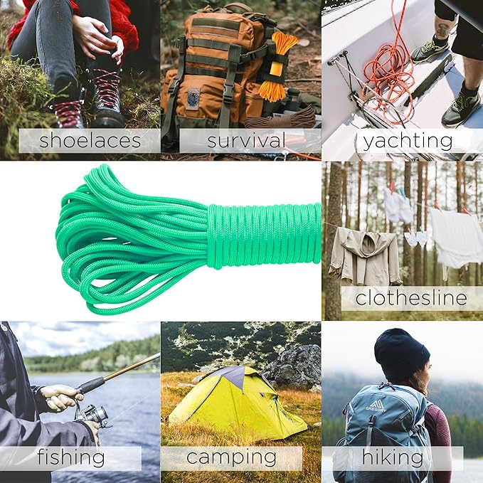 TECEUM Reflective Paracord Rope 1000 – 1000ft/200ft/100ft/50ft – 40+ Colors – Glow in The Dark – para Cord – Utility Rope for Survival, Hunting & Camping Gear – Nylon String, Camping Rope, Tent Cord