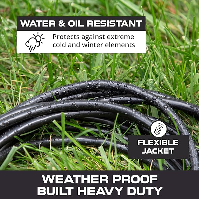 Iron Forge Cable 2 Pack 12 Gauge Outdoor Extension Cord 25 Ft, SJTOW 12/3 Heavy Duty Extension Cord 3 Prong - Oil Resistant & Flame Retardant