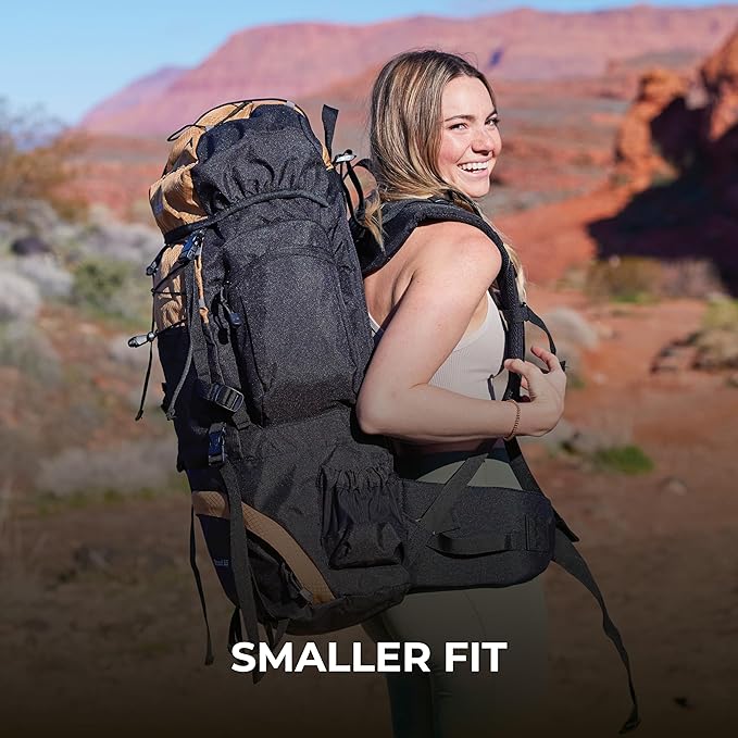 Teton 65L Scout Internal Frame Backpack for Hiking, Camping, Backpacking, Travel, Rain Cover Included, Pacific