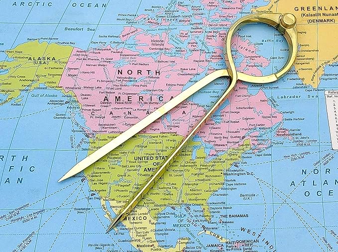 5MoonSun5's Vintage Navigation Straight Pattern Artist Divider Solid Brass Drawing Tool Professional 8” Long Divider Marine Navigation Compass with Handmade Leather case (8 inch Brass tip)