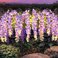 GIGALUMI Solar Lights Outdoor for Garden Decor, 3 Pack Solar Flower Lights Waterproof, 2 Lighting Modes Wisteria for Pathway,Yard, Patio Decoration, Gardening Gifts for Women (Purple)