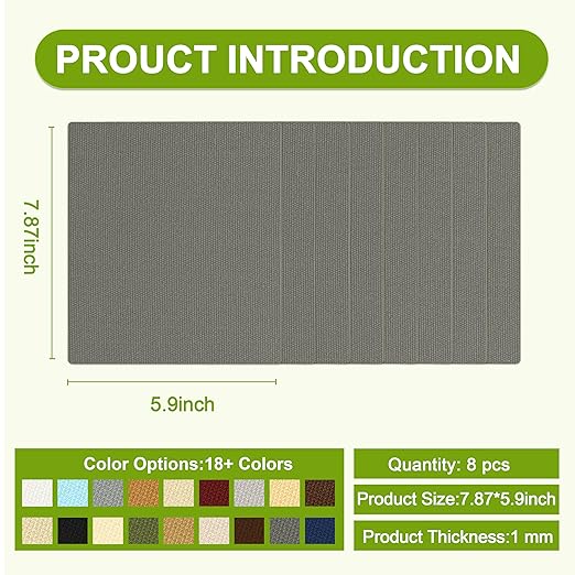 Besezx Canvas Repair Patch,Outdoor Gear Patch, 7.87x5.9 Inches 8PCS,Waterproof Self-Adhesive Fabric Repair Tape for Repairing Boat Covers,Sun Shades,Sofas,Tents,Lounge Chairs,Awnings (Charcoal Grey)
