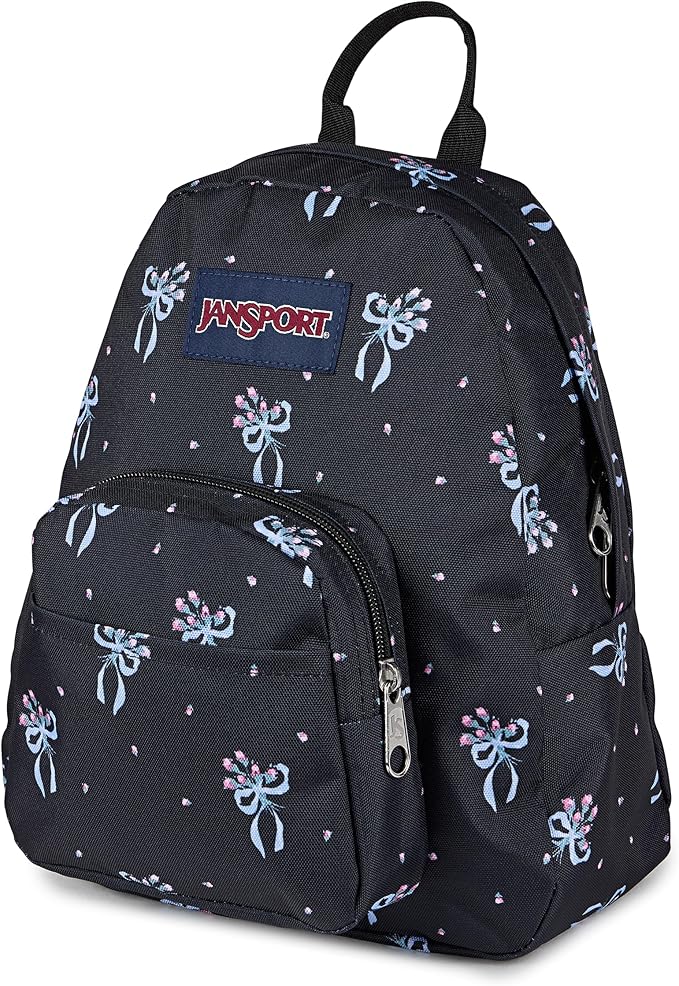 JanSport Half Pint Mini Backpack, 10.2 L - Durable Mini Bag Purse with Adjustable Shoulder Straps, Single Main Compartment, Zippered Stash Pocket, Pastel Petals
