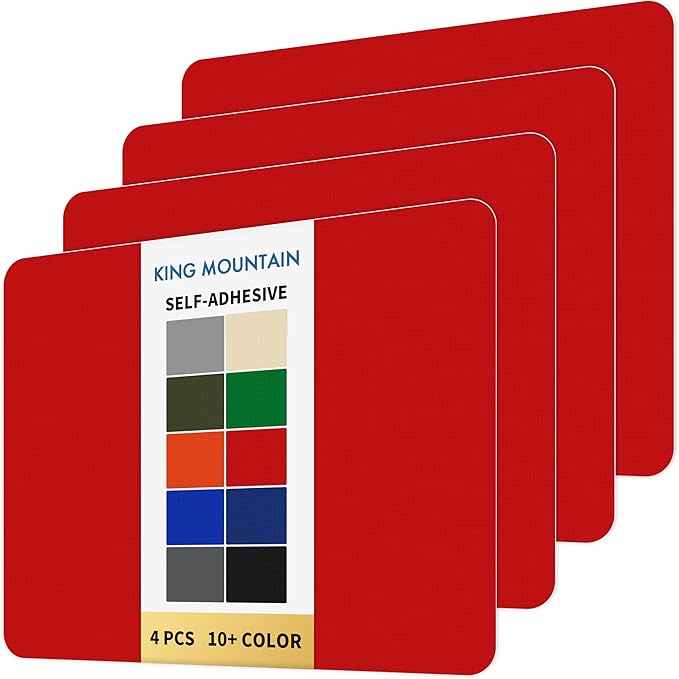 KING MOUNTAIN Self Adhesive Nylon Fabric Repair Patch, 9×11 Inches 4 Pcs, Quick Down Jacket Repair Patch, Waterproof Outdoor Gear Patch Kit for Tent,Backpacks,Umbrella, Gloves, Sleeping Bag (Red)