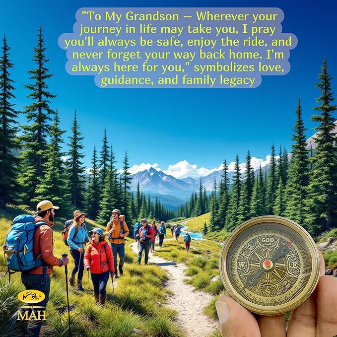 Brass Compass Gift to My Son Never Forget I Love You, Sentimental Keepsake from Mom Dad Grandparents, Inspirational Guidance Compass Gift for Son Graduation Birthday Baptism Confirmation Gift Idea