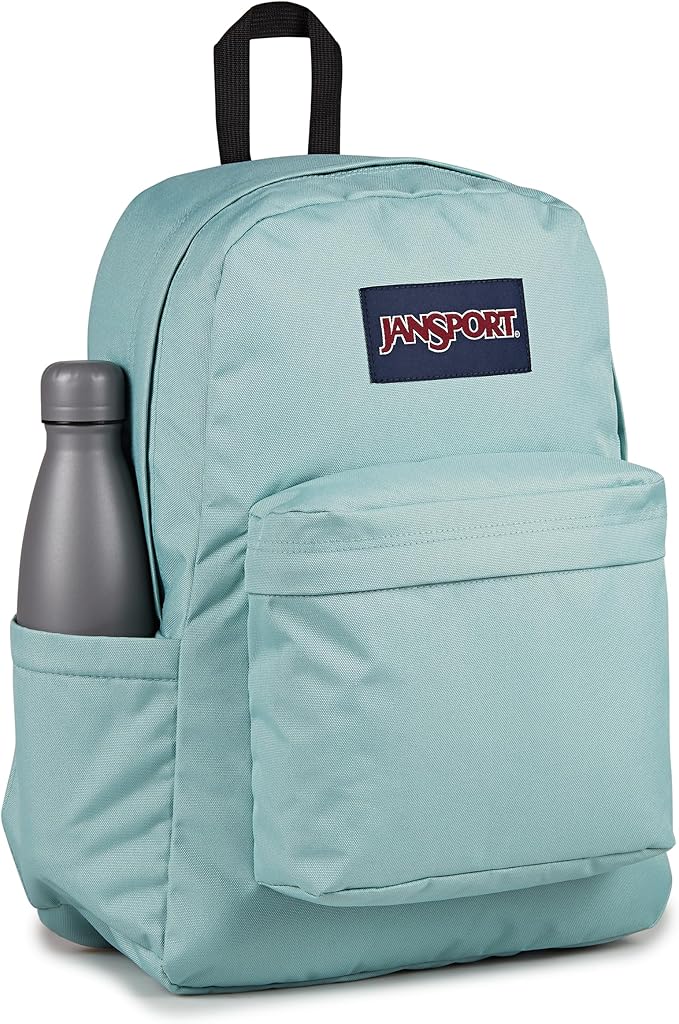 JanSport SuperBreak Plus Backpack with Padded 15-inch Laptop Sleeve and Integrated Bottle Pocket - Spacious and Durable Daypack for Work and Travel - Faded Sage