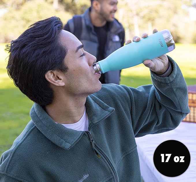 MIRA 17 oz Insulated Water Bottle - Stainless Steel Cola Shape Thermo - Double Wall Hot & Cold Flask (24Hr Cold/12Hr Hot) - Lemon Yellow