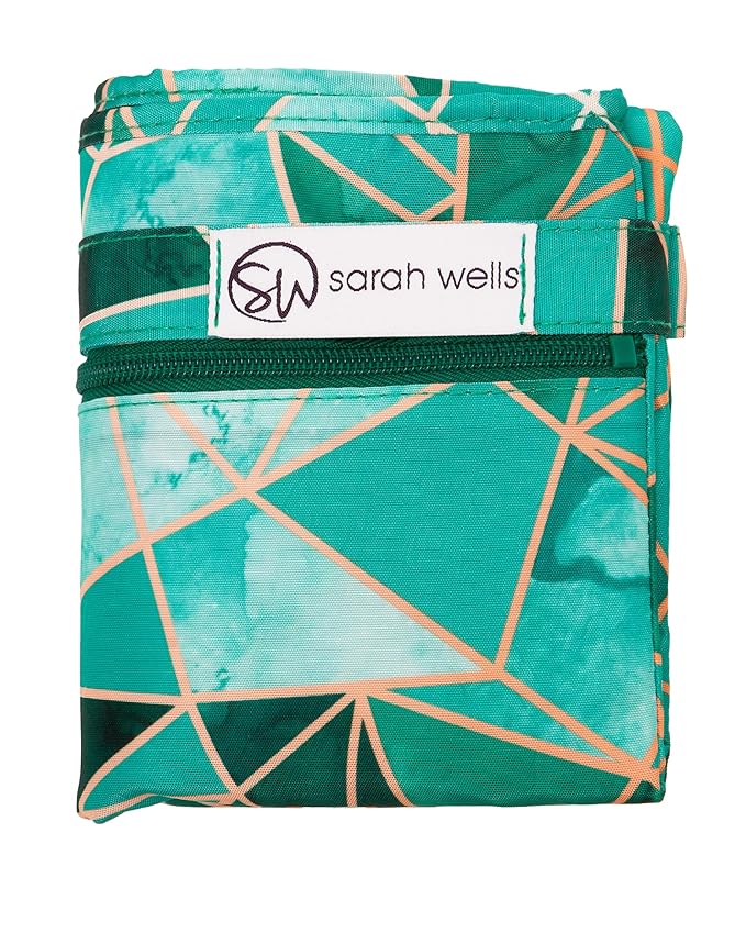 Sarah Wells Pumparoo Wet Dry Bag for Breast Pump Parts – Compact Organizer with Waterproof Pocket, Staging Mat & Fridge Hack – Machine Washable Pumping Accessory (Mosaic)