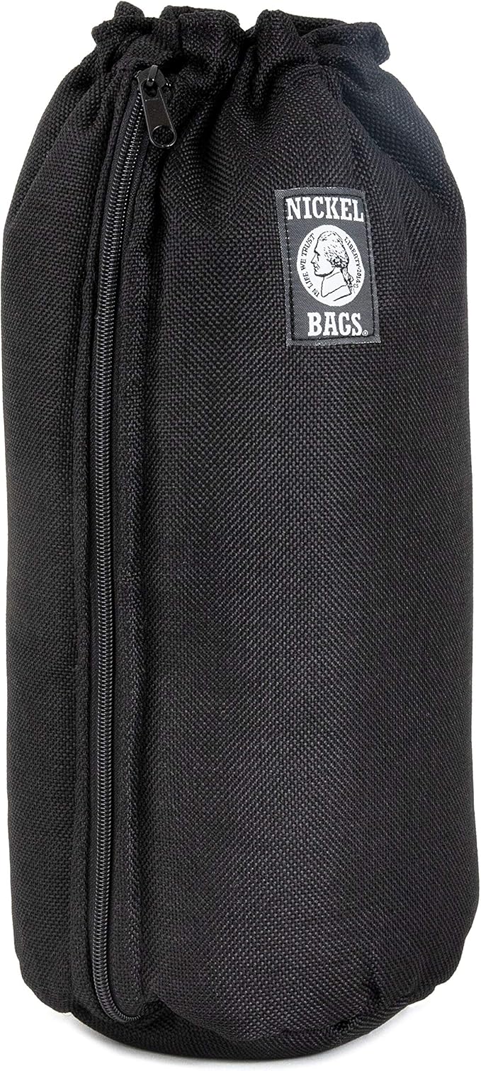 Nickel Bags Padded Drawstring Duffle Tube | Heavy Duty Duffle Bag with Protective Hemp Exterior for (14 Inch, Black)