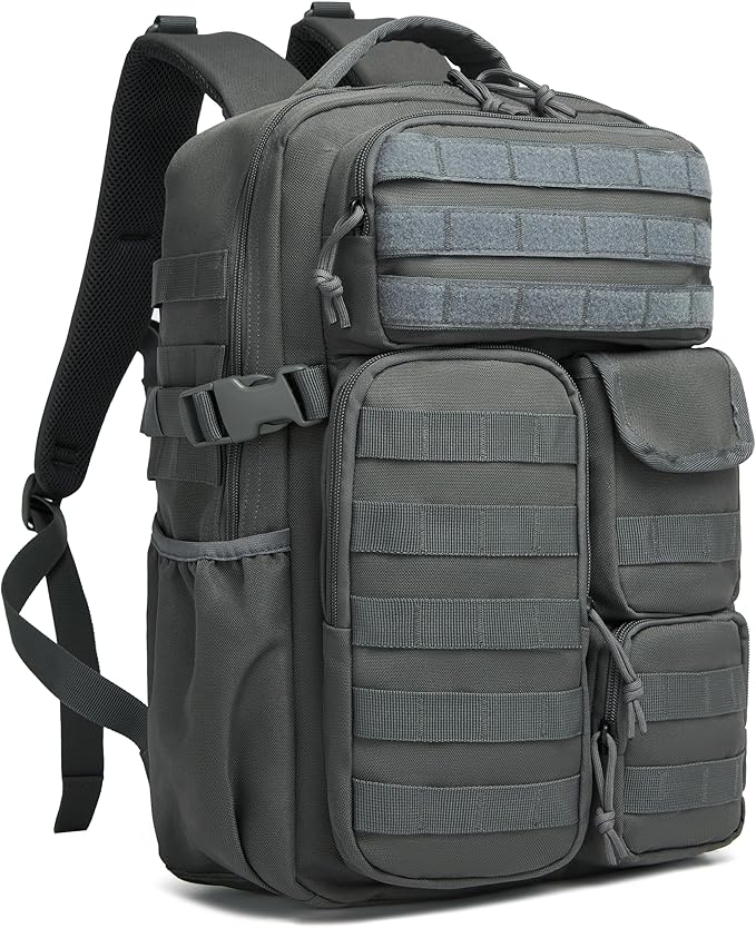 Wotony Tactical Backpack - Military waterproof backpack with multiple pockets and tactical gear for the outdoors (dark gray, 30L)