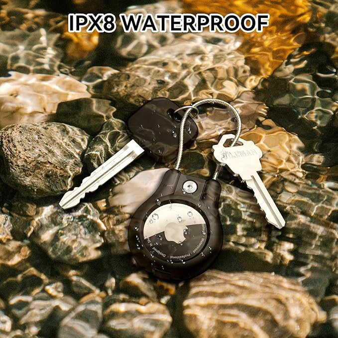 for AirTag Holder 2-Pack, Waterproof for Air Tag Keychain Holder,Compatible with Apple AirTags, GPS Tracker, Ultra Secure for Apple Tag case, for Luggage, Key Ring Luggage tag Backpack