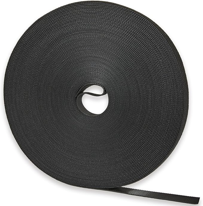 75 ft x 1/2 inch Hook and Loop Roll, Reusable Fastening Cable Ties, Multi-Purpose Cable Management Wire Ties Cable Straps for Organizing Home, Office and Data Centers