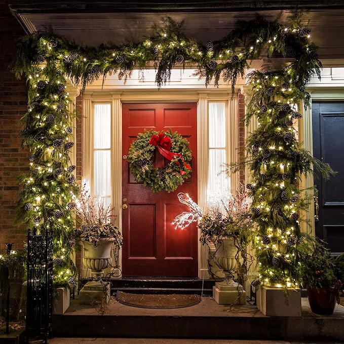 ASENEK 99FT 300 LED Christmas String Lights End-to-End Plug 8 Modes Indoor Lights with Timer, Outdoor Indoor Fairy Lights Christmas Tree Patio Garden Holiday Warm White