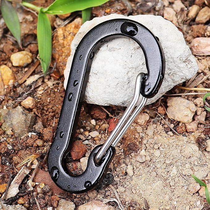 Mini Carabiner Clip Aluminum Lightweight D-Shape Spring for Keychain Climbing Fishing Hiking Outdoor