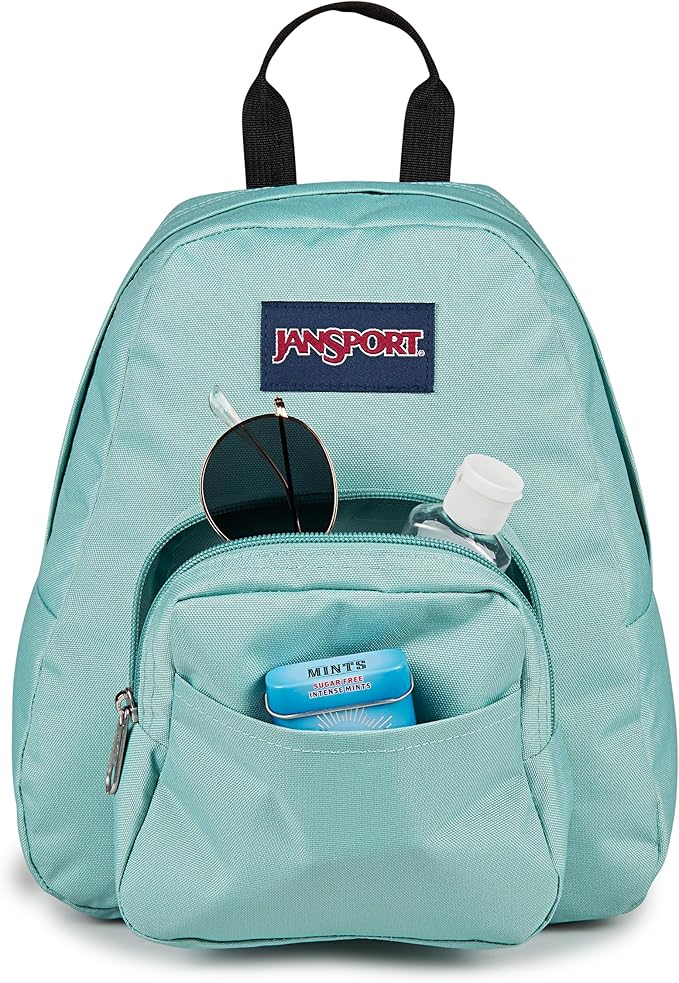 JanSport Half Pint Mini Backpack, 10.2 L - Durable Mini Bag Purse with Adjustable Shoulder Straps, Single Main Compartment, Zippered Stash Pocket, Faded Sage