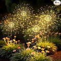 Solar Lights Outdoor, 120LED 4pack Fairy Garden Lights Decor for Outside Fireworks Lights Solar Powered for Yard, Patio, Pathway, Walkway, Balcony, Warm White