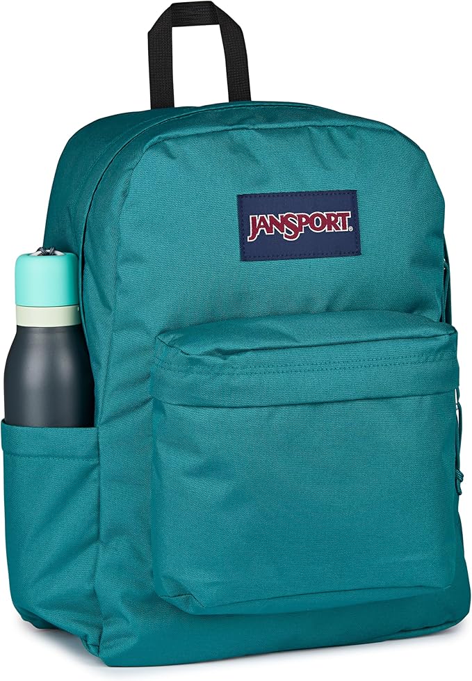 JanSport SuperBreak Plus Backpack with Padded 15-inch Laptop Sleeve and Integrated Bottle Pocket - Spacious and Durable Daypack for Work and Travel - Emerald Pool