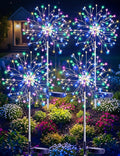 suddus Solar Garden Lights Outdoor Waterproof Decorative, 4Pack 150LED Multicolor Firework Lights 8 Modes, Solar Fairy Lights for Yard, Patio, Pathway, Balcony Planter Flowerbed Party Outside Decor