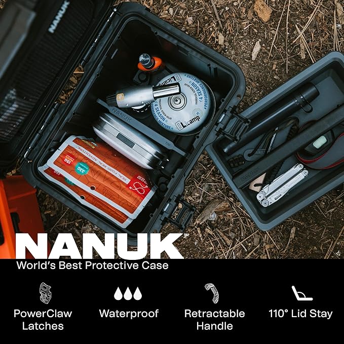 NANUK Trail 10-11.2L (3-Gallon) Waterproof Storage Box – Modular & Compact Cargo Case for Camping, Fishing, Hunting & Outdoor Storage – Dustproof and Impact Resistant (12.9” x 9.7” x 10.3”) – Black