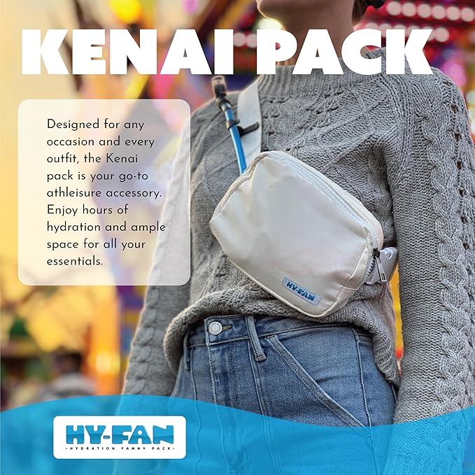 HY-FAN Hydration Cross Body with Bladder, 17oz BPA-Free, Hands-Free Design, Secure Pockets, Ideal for Athletic Outdoor Activities, Travel and More - Blue