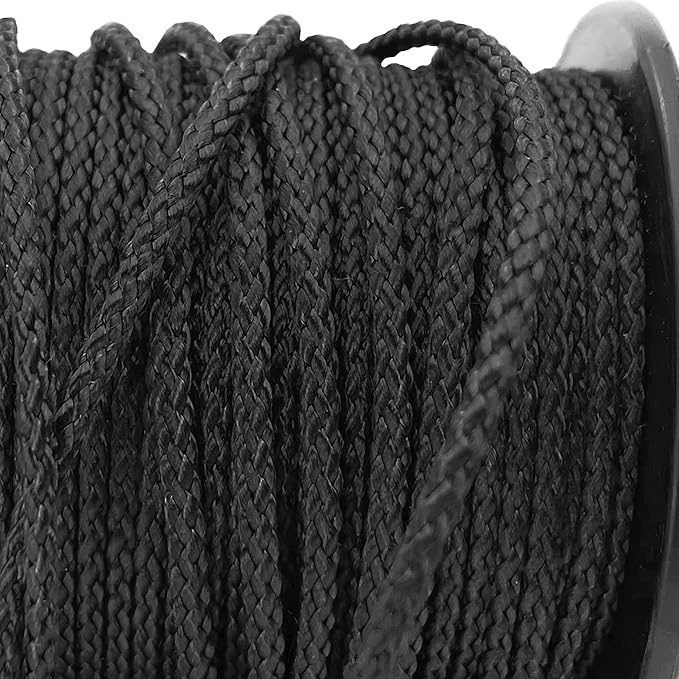 emma kites 100% Black Kevlar Braided Cord (0.4~4.6mm Dia, 50lb~1700lb) High Strength, Abrasion Flame Resistant, Tough Survival Tactical Cord Model Rocket Paracord Snare Line Fishing Assist Cord