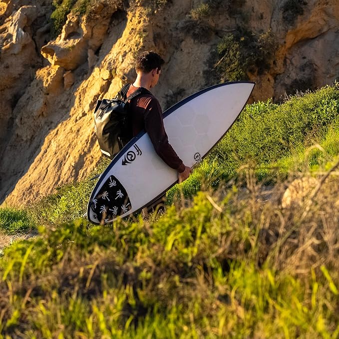 Ho Stevie! Waterproof Surf Backpack - Heavy Duty with Laptop Sleeve - Roll Top Closure Keeps Your Gear Dry In Bag - 25L