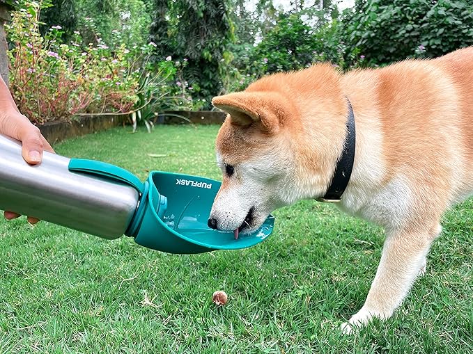 PupFlask Large Dog Water Bottle | 27 or 40 OZ Stainless Steel | Convenient Dog Drink Dispenser | Puppy Travel Water Bowl | Portable Pet Hydration Bottle | Leak Proof | Perfect Size For All Breeds