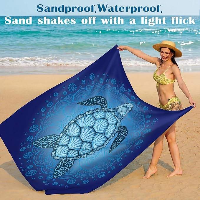 Famstar Beach Blanket Oversized Extra Large 78" X 81",Waterproof Sandproof Beach Blanket 1-7 Adults Lightweight Durable for Travel Camping Hiking Picnic