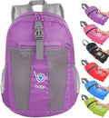 Bago Lightweight Small Hiking Backpack for Women and Men - 25L Travel Day Pack - Foldable Hiking Daypack Ultralight for Camping Outdoor Sports - Day Bag Packable Backpack for Travel (Purple)