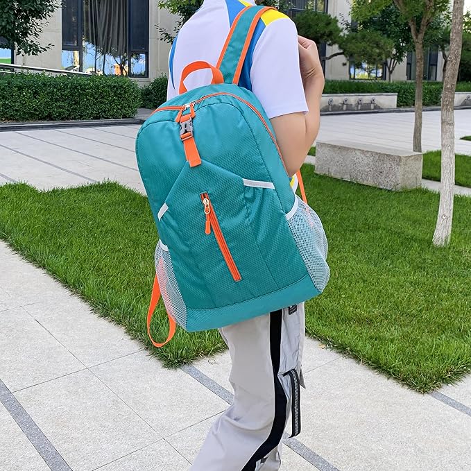 levayhill 25L Foldable Hiking Backpack Lightweight Packable Basic-Daypack Collapsible Bag Water-Resistant Travel Men Women Camping Cycling Outdoor (Lake Blue)