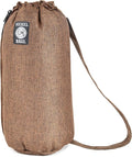 Nickel Bags Padded Drawstring Duffle Tube, Hemp Protective Sling Bag with Soft Velour Interior, Breakable-Safe Storage for Glass & Gear, Durable Zipper & Strap (14 Inch, Brown)