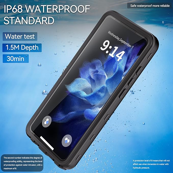 Lunivop Compatible with Motorola Moto G Stylus 5G 2025 Case 6.7'' Waterproof Dustproof IP68 Underwater Diving Clear Built-in Screen Protection Lanyard 【Military Grade Full Body】 for Moto G Stylus 5G