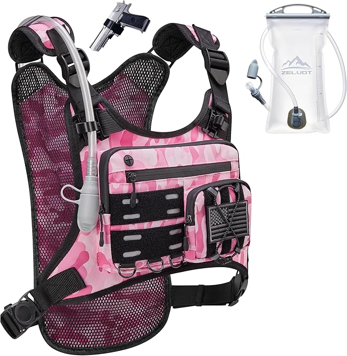 Zelvot Running Vest with 2L Water Bladder, Hydration Backpack, U.S. Original Design Patent, Lightweight Hydration Pack with Gear Holder, Reflective Chest Pack for Men Women for Marathon