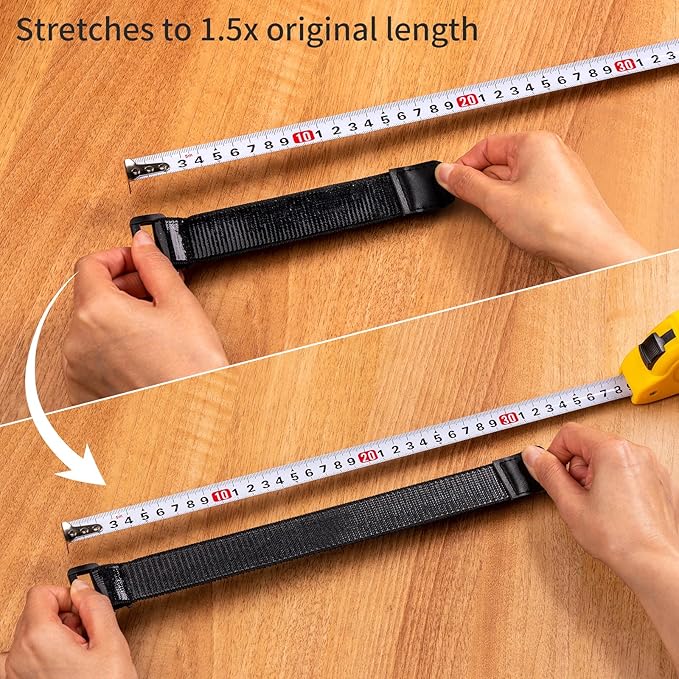 Trilancer Elastic Cinch Straps with Anti-Slip Strips, 6’’ x 1’’ (10 Pack) Heavy Duty Multipurpose Hook and Loop Straps for Extension Cords, Cables, Ropes,Hoses, Bike,Pant Garters,Garage and Workshop