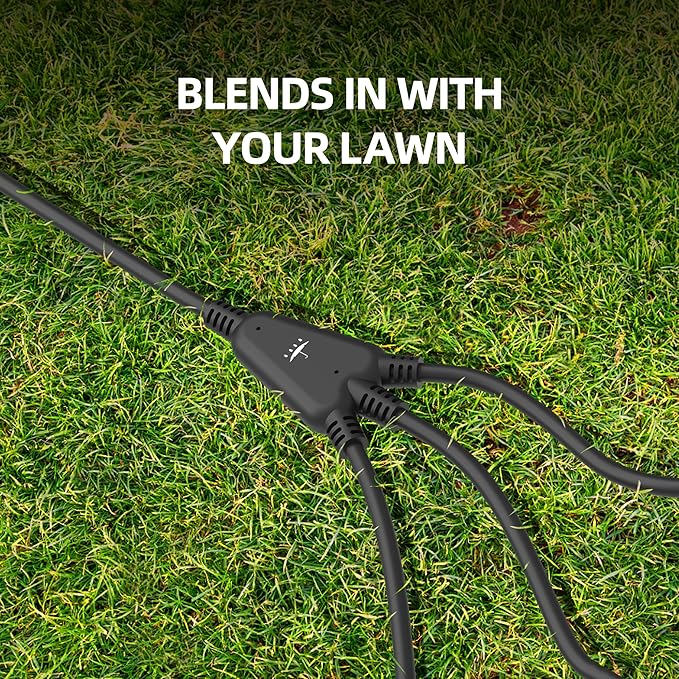 TiFFCOFiO Outdoor Extension Cord with 1 to 3 Splitter Outlets, 25FT Waterproof Cord with Safety Cover, 3 Electrical Outlets for Christmas Decorations, 16 AWG, ETL Listed
