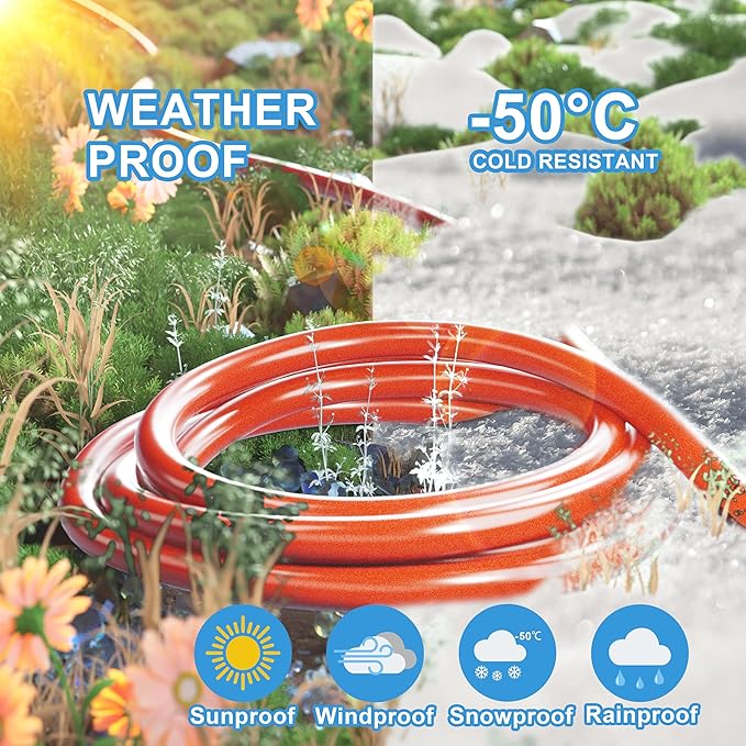 HUANCHAIN 12/3 Gauge Heavy Duty Outdoor Extension Cord 75 ft Waterproof with Lighted end, Flexible Cold-Resistant 3 Prong Electric Cord Outside, 15Amp 1875W 12AWG SJTW, Orange, ETL