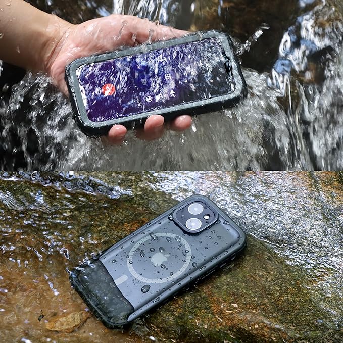 SPORTLINK for iPhone 15 Plus Case - IP68 Waterproof Military Protective Full Body Heavy Duty Shockproof 360 Sealed Dustproof with Camera Screen Protector Cover for i Phone 15 Plus 6.7" Mag/Black