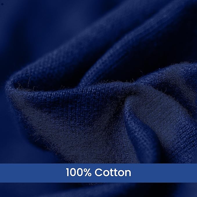 Linteum Textile Supply 100% Cotton Hospital Patient Bath Blanket, Bed Bath Sheet, Twin Blanket Lightweight Sheet Blankets 70x90 in, 1.75 lb. Navy Blue