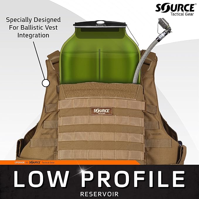 Source Hydration Bladder WLPS Low Profile - 3 Liter (100oz) Water Bladder with High Flow Storm Valve - Featuring All Hydration Technology Advantages