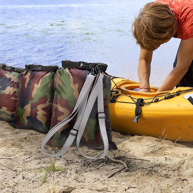 Shappy 6/12 Pcs Waterproof Dry Bags, Lightweight Outdoor Waterproof Dry Stuff Sacks 15/8/5/4/3/2 L and Long Adjustable Shoulder Strap for Kayaking Rafting Boating Hiking Camping