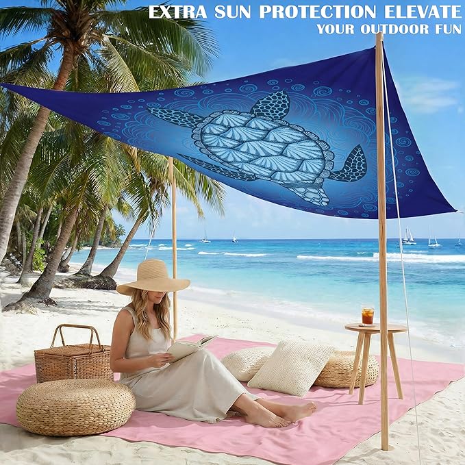 Famstar Beach Blanket Oversized Extra Large 78" X 81",Waterproof Sandproof Beach Blanket 1-7 Adults Lightweight Durable for Travel Camping Hiking Picnic