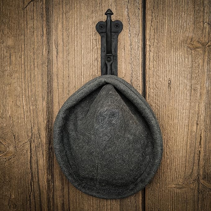 Mystic Colonial Solid Cast Iron Coat Hook – Large Vintage Victorian, Gothic, Steampunk, Baroque, Medieval Wall Hook for Hanging Coats, Robes, Hats & More, Heavy Duty Black