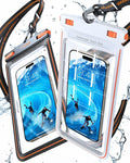 TORRAS 2 Pack IPX8 Waterproof Phone Pouch Floating, Underwater Screen Touchable, Waterproof Phone Case with Lanyard for iPhone 17 Pro Max 16 15 14 S26 Ultra S25, Cell Phone Dry Bag 7.0", Black & White