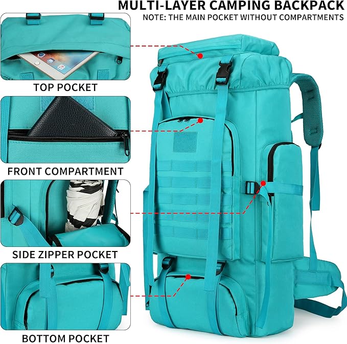 Hiking Backpack for Men 70L/100L Camping Backpack Military Rucksack Molle 3 Days Assault Pack for Climbing | Camping Backpack, 3 Days Assault Pack, for Climbing