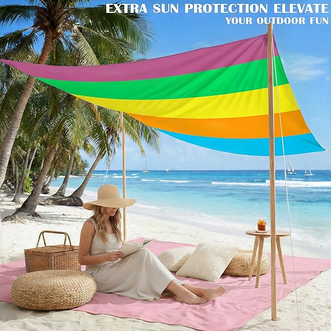 Famstar Beach Blanket Oversized Extra Large 78" X 81",Waterproof Sandproof Beach Blanket 1-7 Adults Lightweight Durable for Travel Camping Hiking Picnic