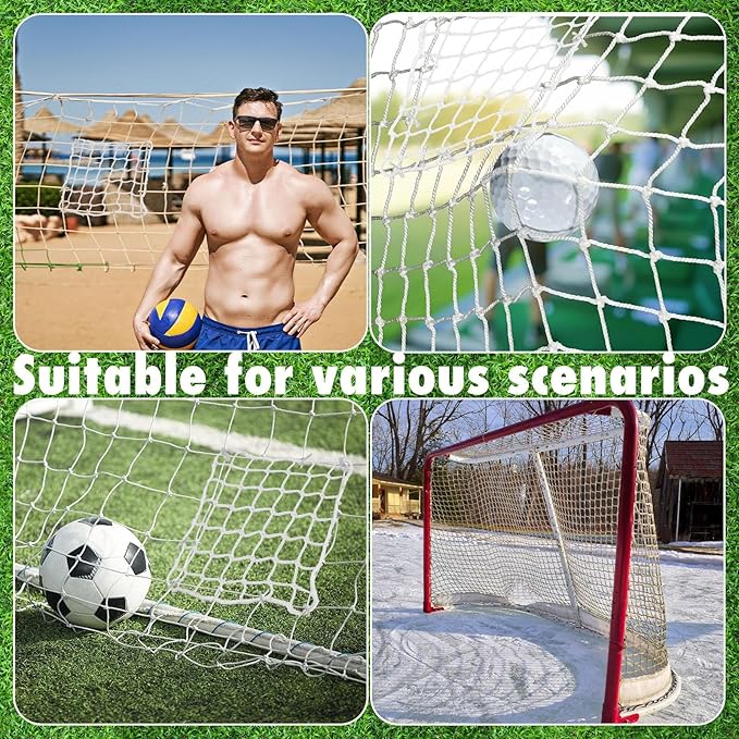 6 Pcs Universal Net Repair Kits with 100 Pcs Zip Ties Golf Goal Nylon Netting Hole Replacement Patch for Baseball Batting Cages Hockey Football