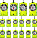 16 Pcs Orienteering Compass Acrylic Hiking Compass with Rope for Navigation Backpacking Map Reading Survival Outdoor Camping Scout Exploring Gifts