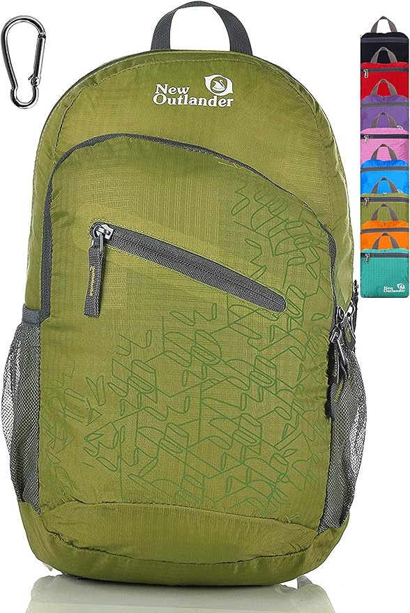 Outlander Packable Handy Lightweight Travel Hiking Backpack Daypack-Green-L