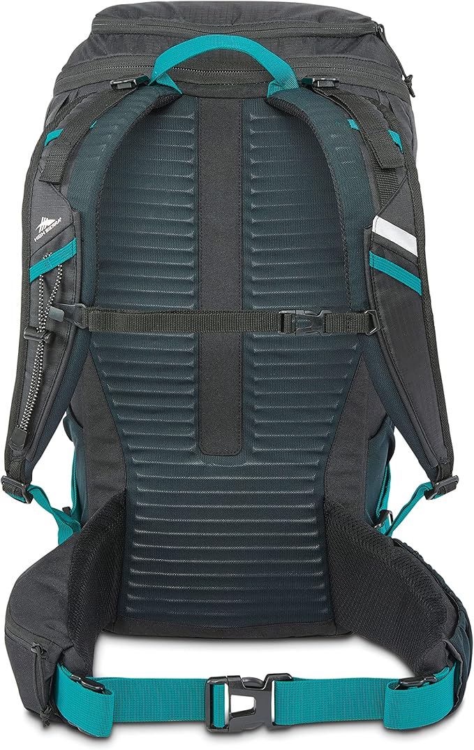 High Sierra Pathway 2.0 Backpack with Hydration Storage Sleeve, for Hiking, Biking, Camping, Traveling, Black, 45L